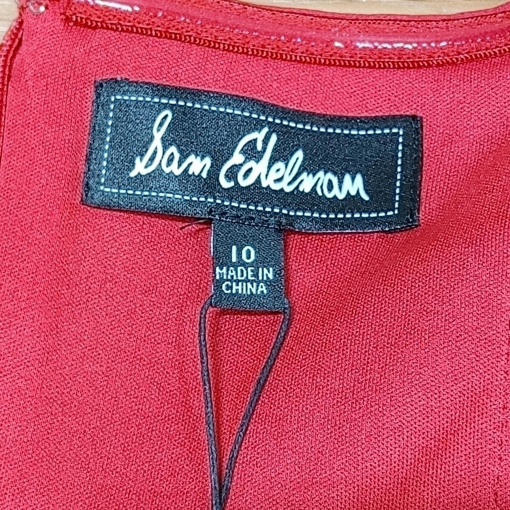 Sam Edelman Red Bow Front Sheath Strapless Dress Size 10 - Picture 9 of 13